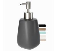 KADAX Dispenser di Sapone Liquido 400ml, Dosasapone in Ceramica, Portasapone per Detersivo Piatti, Accessori per Bagno e Cucina, Porta Sapone (Grigio)