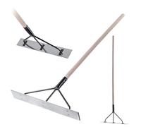 KADAX Distributore per calcestruzzo in alluminio, 62,5 x 9 x 154 cm, profilato, piastra per calcestruzzo a 3 punti, scorrevole per cemento con manico