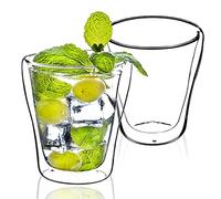 KADAX Doppio bicchiere, set, 250 ml, bicchieri termici in vetro borosilicato, bicchieri da bere per tč, caffč, cappuccino, acqua, succo, tč freddo, lacune di caffč, (Birte, 2)