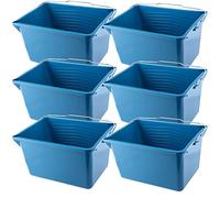 Kadax Farbeimer, pittore quadrato fatto di plastica, secchio con una maniglia fatta di metallo, secchio d'acqua stabile con bordo annaffiato, per ristrutturazione, giardino, luce (12L, 6 pezzi)