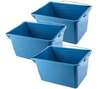 Kadax Farbeimer, pittore quadrato fatto di plastica, secchio con una maniglia fatta di metallo, secchio d'acqua stabile con bordo annaffiato, secchio di pulizia (12L, 3 pezzi, blu)