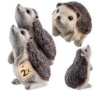 KADAX Figura decorativa a forma di riccio, 8,3 x 7,8 x 12 cm, statuetta da giardino in plastica, resistente alle intemperie, decorazione da giardino, decorazione da giardino (2 pezzi)