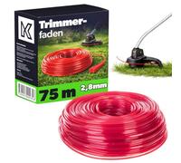 KADAX Filo per tagliaerba a forma di stella, 2,8 mm x 75 m, filo per decespugliatore e decespugliatore, filo per decespugliatore, accessorio da giardino (rosso)