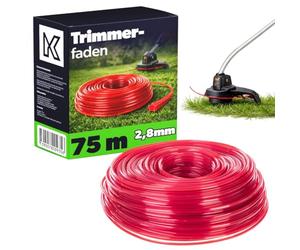 KADAX Filo per tagliaerba a forma di stella, 2,8 mm x 75 m, filo per decespugliatore e decespugliatore, filo per decespugliatore, accessorio da giardino (rosso)