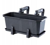 KADAX Fioriera con sottovaso e 2 maniglie, 40 cm, antracite