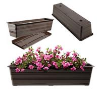 KADAX Fioriera con sottovaso, marrone, 60 cm