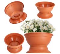 KADAX Fioriera con supporto, Fioriera in plastica, 18 cm, Terracotta