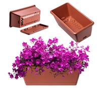 KADAX Fioriera da 40 cm in plastica con piattino, resistente alle intemperie e stabile, ideale per balcone, terrazza o davanzale
