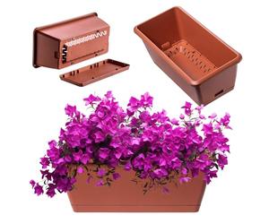 KADAX Fioriera da 40 cm in plastica con piattino, resistente alle intemperie e stabile, ideale per balcone, terrazza o davanzale
