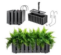 KADAX Fioriera da Balcone 40 cm, Antracite - Effetto Legno, Stile Rustico, con Tappo in Gomma