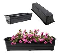 KADAX Fioriera da Balcone, 60 cm, Antracite, Vaso da Balcone in Plastica, Fioriera Resistente alle Intemperie, Vaso da Fiori, Fioriera per Ringhiera per Fiori, Erbe