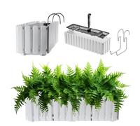 KADAX Fioriera da Balcone 60 cm, Bianco - In Plastica con Effetto Doghe, con Tappo