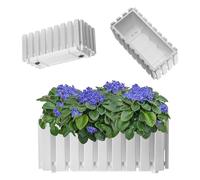 KADAX Fioriera da balcone, in 2 misure, con tappo in gomma, leggero, 40 cm, colore: bianco