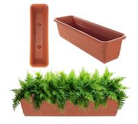 KADAX Fioriera da balcone, in plastica, resistente alle intemperie, per la coltivazione di fiori, erbe e piante (rosso mattone, 60 cm), K9972