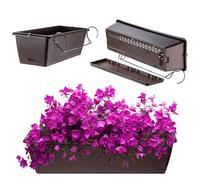 KADAX Fioriera in 2 misure e 4 varianti di colore, fioriera da balcone in plastica, resistente, per terrazza e davanzale (60 cm, marrone)