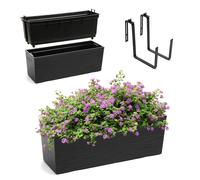 KADAX Fioriera in plastica, 18,5 x 56 cm, motivo a fessura, nero