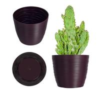 KADAX Flower Pot in plastica, ⌀ 11-19 cm, 7 colori, vaso a pianta semplice, secchio di piantagione moderna, robusta protezione della pentola di fiori, vaso rotondo (⌀ 13 cm, prugna)