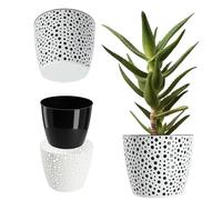 KADAX Flower Pot in plastica, ⌀ 11-21 cm, 5 colori, vaso semplice, robusto pentola vegetale, fioriera, protezione della pentola di fiori rotonda per felce (⌀ 21 cm, nero)