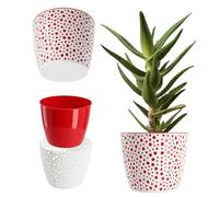 KADAX Flower Pot in plastica, ⌀ 11-21 cm, 5 colori, vaso semplice, robusto pentola vegetale, fioriera, protezione della pentola di fiori rotonda per felce (⌀ 17 cm, rosso)