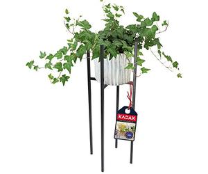 KADAX Flower Stand, supporto piante resistenti in acciaio, supporto vaso di fiori interno, esterno, balcone, terrazza, supporto fiori, nastro moderno vaso di fiori, nero (26 x 26 x 67 cm)
