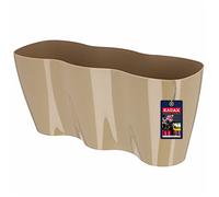 KADAX Flowerpot per interno, orchidee, fiori, piante, davanzale, fioriera, vaso di orchidee, plastica, fioriera moderna, vaso di fiori (35 x 12 cm, beige)