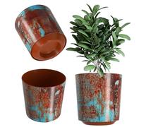 KADAX Flowerpot, piantatrice di plastica, 3 dimensioni, pentola vegetale in 5 diversi motivi, pentola decorativa per piante, overflow resistente ai raggi UV (∅ 19,5 cm, marrone ruggine 1)