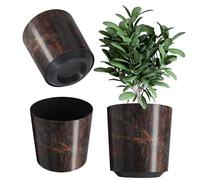 KADAX Flowerpot, piantatrice di plastica, 3 dimensioni, pentola vegetale in 5 diversi motivi, pentola decorativa per piante, overflow resistente ai raggi UV (∅ 25,5 cm, ruggine marrone 2)
