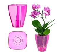 KADAX Flowerpot, Slim Orchid Pot, semplice fioriera, secchio di fiori per orchidea, erba da ragazzo, margherita, roba per cucina e soggiorno (⌀ 12 cm, angolare, rosa)
