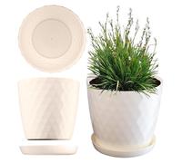 KADAX Flowerpot, una casseruola per fiori e piante con sottobicchieri, fioriere luce e materiale resistente Una pentola decorativa per piante (14 cm, crema)