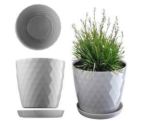 KADAX Flowerpot, una casseruola per fiori e piante con sottobicchieri, fioriere luce e materiale resistente Una pentola decorativa per piante (30 cm, grigio)