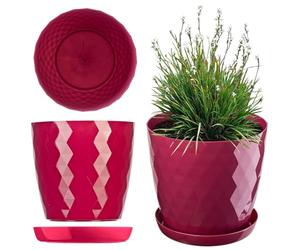 KADAX Flowerpot, una casseruola per fiori e piante con sottobicchieri, fioriere luce e materiale resistente Una pentola decorativa per piante (25 cm, rosa)