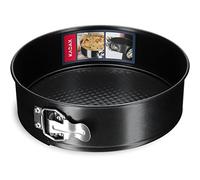 KADAX Forma di torta, Ř 21,5 cm-30 cm, padella a forma di molla realizzata in lamiera a strato zincato e anti-hub, padella rotonda, forma della torta con pavimento piatto, (? 26 cm, nero)