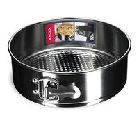 KADAX Forma di torta, Ř 21,5 cm-30 cm, padella a forma di molla realizzata in lamiera a strato zincato e anti-hub, padella rotonda, forma della torta con pavimento piatto, (? 21,5 cm, argento)