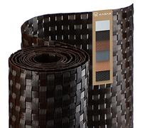 KADAX frangivista per balcone, terrazza, recinzione, resistente alle intemperie, in rattan sintetico, venduto al metro, copertura per balcone con fascette per cavi (1 x 1 m, marrone scuro)