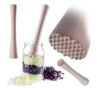KADAX - Frusta per cavoli in legno, 24 x 4 cm, per decapaggio e kimchi, per sbattere facilmente in barattoli, non reagisce con la salamoia