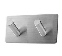 KADAX Ganci autoadesivi 3M, ganci per asciugamani in acciaio inossidabile, robusti ganci per accappatoio, ganci per cappotti, ganci da parete per cucina, bagno, asciugamano(doppio/quadrato)