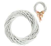 KADAX Ghirlanda decorativa, ideale come ghirlanda per porta, ghirlanda in vimini naturale, ghirlanda in rattan, ghirlanda da tavolo, ghirlanda naturale, anello in vimini, per decorare finestre (bianco