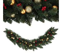 KADAX Ghirlanda decorativa in pino, lunghezza 112 cm, ghirlanda natalizia artificiale in pellicola di PVC, decorazione per camino, decorazione natalizia (Vixen)