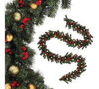 KADAX Ghirlanda Natalizia Decorativa per Scale e Camino, 260 cm, Pino Artificiale in PVC, Decorazione Natalizia (Fulmine)