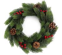 KADAX Ghirlanda natalizia in plastica PE, ghirlanda di Natale per porta, corona dell'Avvento, ghirlanda per Natale, ghirlanda di abete artificiale, ghirlanda da tavolo, decorazione da tavolo