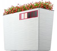 KADAX Giardiniera in plastica per balcone con inserto, 56 cm, bianca