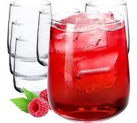 Gli bicchieri d'acqua Kadax, set di 6, bicchieri da bere, bicchieri di succo di vetro, bicchieri robusti per acqua, succo, giardino, festa, bevande, birra, bicchieri universali, (Rebeka, 330ml)