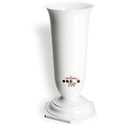 Kadax Grave vase, Vaso Plastic Flowers, Vaso Prova di Gelto per Tomba, Resistenti alle Intemperie (15,5 cm, Bianco)