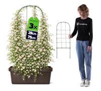 KADAX Griglia per traliccio 29 x 75 cm, 3 pezzi, per piante rampicanti come rose e clematis, supporto per piante in metallo rivestito, griglia per fiori per giardino, balcone e terrazza
