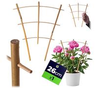 KADAX Griglia per traliccio in bambù, 26 x 23 cm, 1 pezzo, supporto per piante da appartamento e piante rampicanti