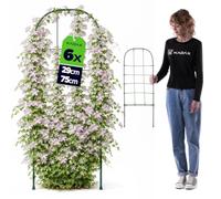 KADAX Griglie per rampicanti 29 x 75 cm, 6 pezzi, per piante rampicanti come rose e clematis, supporto per piante in metallo rivestito, griglia per fiori, per giardino, balcone e terrazza