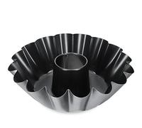 KADAX Gugelhupfform, stampo per torta a base di lamiera con rivestimento non sciolto, teglia ondulata alta, forma di torta per torta e torta al cioccolato, forma di ghirlanda (25 cm, nero)