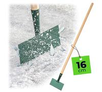 Kadax Ice Hacker in acciaio rinforzato, raschietto di ghiaccio con un lungo gambo fatto di legno, capi di ghiaccio, raschiatori di ghiaccio, scarti giardino, cerniera (larghezza: 16 cm)