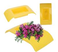Kadax Ikebana realizzato in plastica, vaso Ikebana, vaso di fiori, ciotola di fiori, supporto per fiori giapponesi per girasoli, vaso di fiori Ikebana, disposizione dei fiori (L: 24,9 cm, giallo)