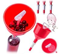 KADAX Imbuto di riempimento con colino e valvola di riempimento, imbuto semiautomatico in plastica, imbuto per riempire con precisione vino, liquori e succhi di frutta in bottiglia